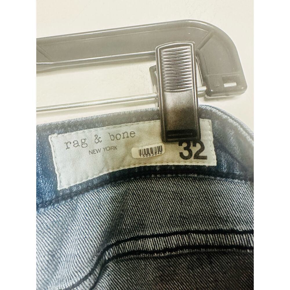 RAG & BONE Dark Wash Denim Slim Cuffed Hemline Whisked Jeans Size 32 - Picture 12 of 12